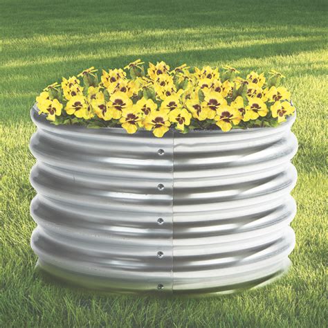 1ft x 2ft steel box|SnugNiture Round Flower Planter, Raised Garden .